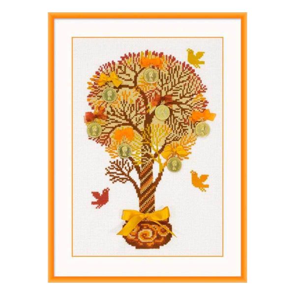 Набор для вышивания нитками Риолис, Денежное дерево, 21х30 см