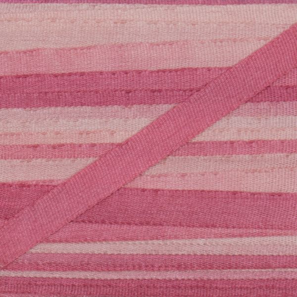 Лента (тесьма) шелковая 4.0 мм / 45.5±0.5 метров, M028 гр.розовый/бл.бордовый, Gamma SRM-4