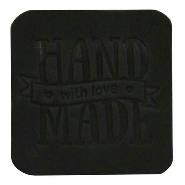 Термоаппликация из кожи Hand Made 3х3см, 100% кожа, 43 черный