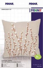 Набор для вышивания нитками Panna, Подушка. Верба, 40х40 см