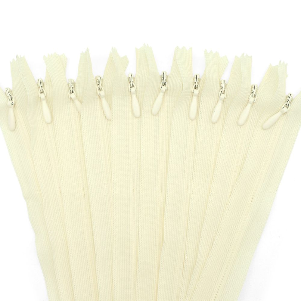 Молния потайная (скрытая) Т3 (3 мм) 1 зам., н/раз., 50 см, молочный, 31278 / 50, 10 шт