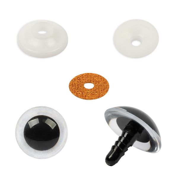 Глазки кукольные пластиковые с блестящей вставкой ⌀22 мм, 10 шт (5х2 шт), золотой, HobbyBe PGSB-22