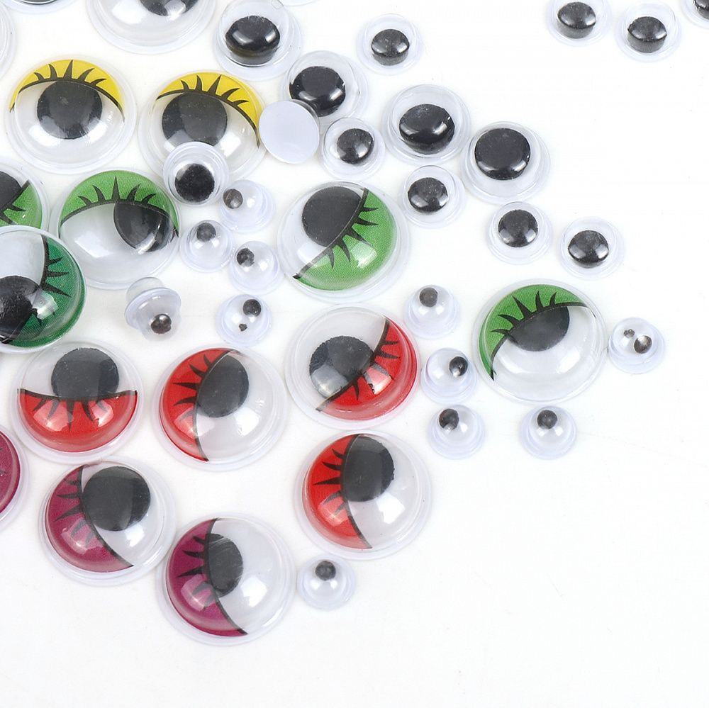 Глаза круглые бегающие 5-12 мм, цв.МИКС уп.280 шт