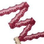 Кружево на сетке 45 мм, матовое, 11.35 м, цв.бордовый