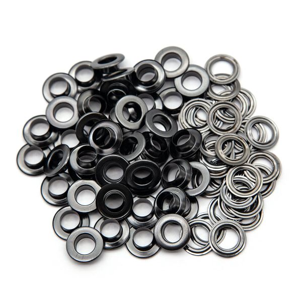 Люверсы металл ⌀_9.5 мм (внутр.), латунь, цв.чер.никель плоский, 50 шт, BIG