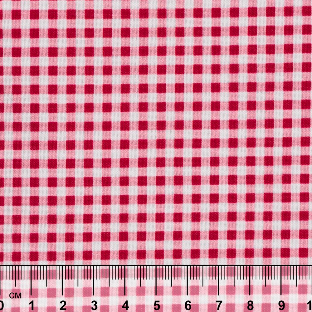 Ткань для пэчворка Peppy Бабушкин сундучок, отрез 50х55 см, 140 г/м², БС-49 клетка красный, Peppy