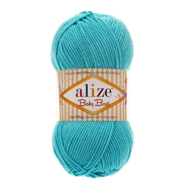 Пряжа Alize (Ализе) Baby Best / уп.5 мот. по 100 г, 240м, 287 бирюзовый A