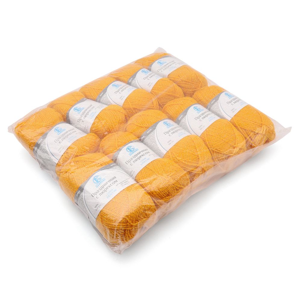 Пряжа Камтекс Праздничная с люрексом / уп.10 мот. по 50 г, 160 м, 103 канарейка