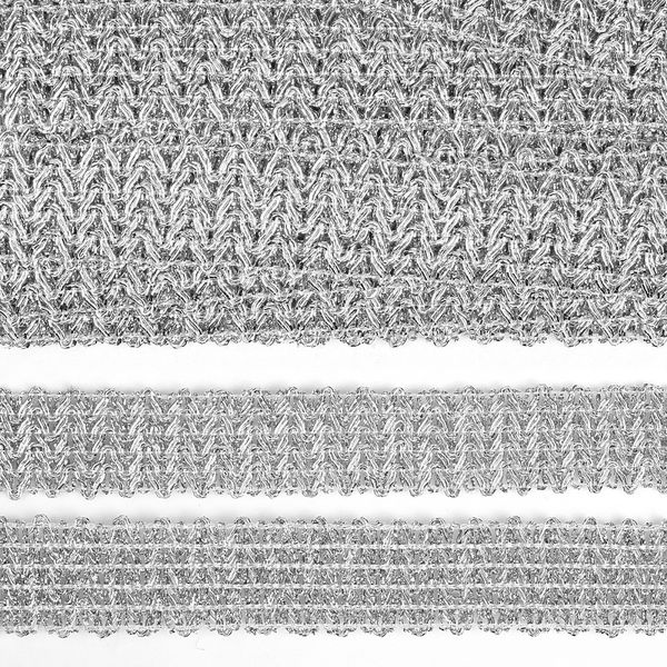 Тесьма отделочная 30 мм, 13-15932 цв.серебро уп.13.71м