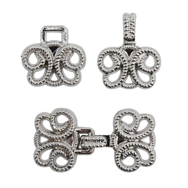 Крючки пришивные декоративные 25х14 мм, nickel, 10 шт