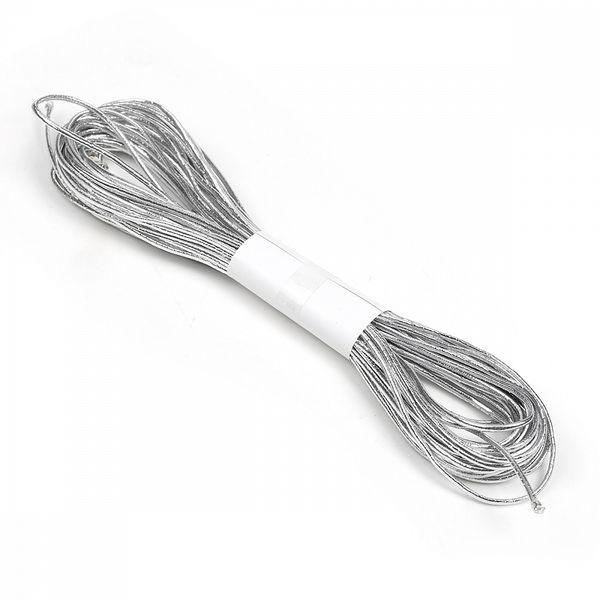 Резинка шляпная (шнур эластичный) ⌀2.0 мм / 10±0.5 метров, цв.серебро