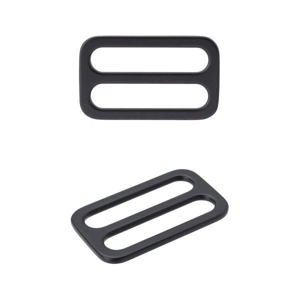 Пряжка регулировочная металл литая плоская 25.0 мм (31х19мм), черный матовый, МВ2343, 6 шт