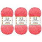 Пряжа Вязь Акриловая тонкая / уп.3 мот. по 100 г, 360 м, 123 розовый