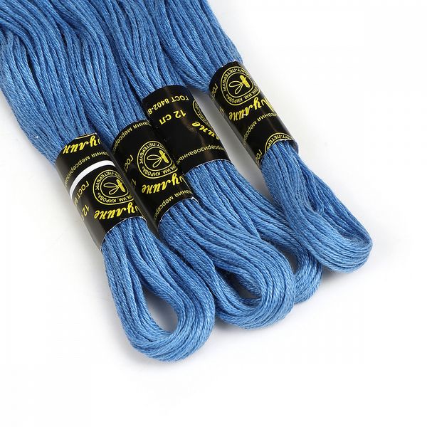 Мулине ПНК им.Кирова цв.9258 т.голубой, 24 мотка по 8 метров