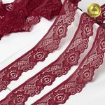 Кружево эластичное (стрейч) 30 мм / 50 метров, TBY.L839, цв.F178 бордовый