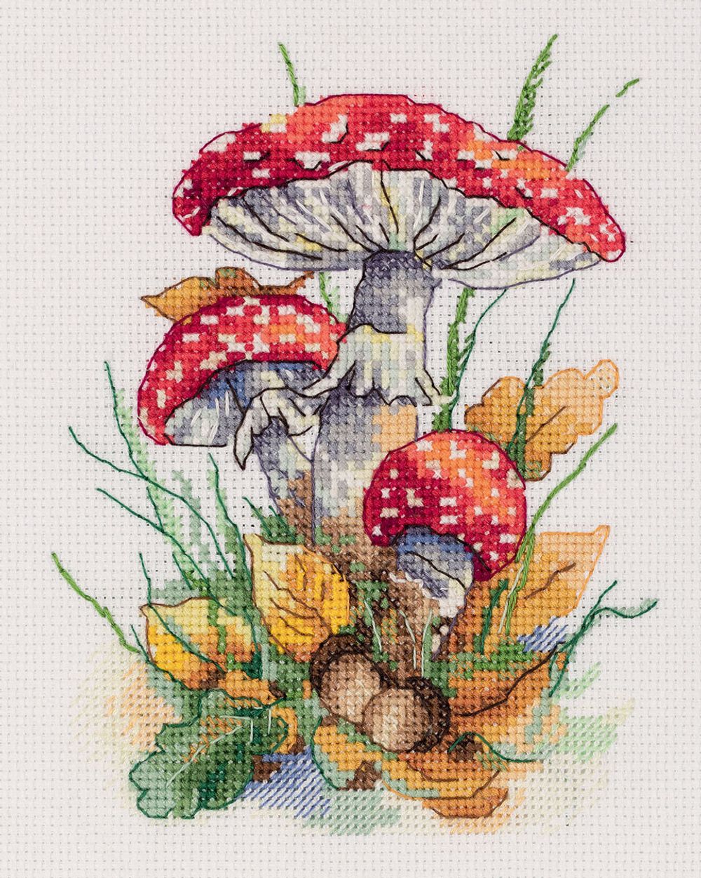 Набор для вышивания нитками Klart, Мухоморы