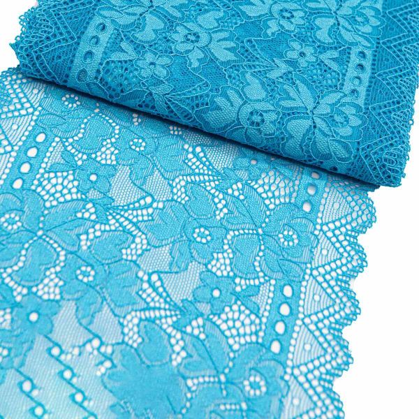 Кружево бельевое эластичное 180 мм / 9.14 м, синий