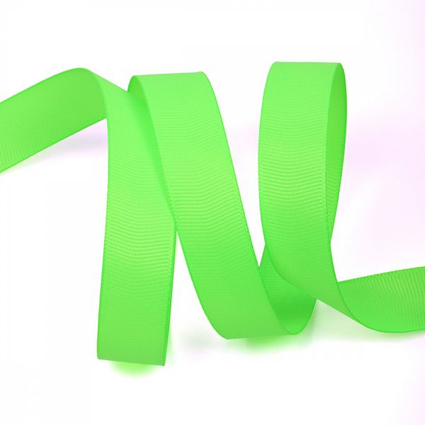 Лента репсовая (в рубчик) 20.0 мм, 544 флуор.салатовый уп.27,4м