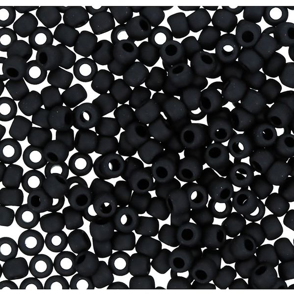 Бисер Toho 11/0 круглый (2.2 мм), 25 г (5х5 г), 0049F черный матовый