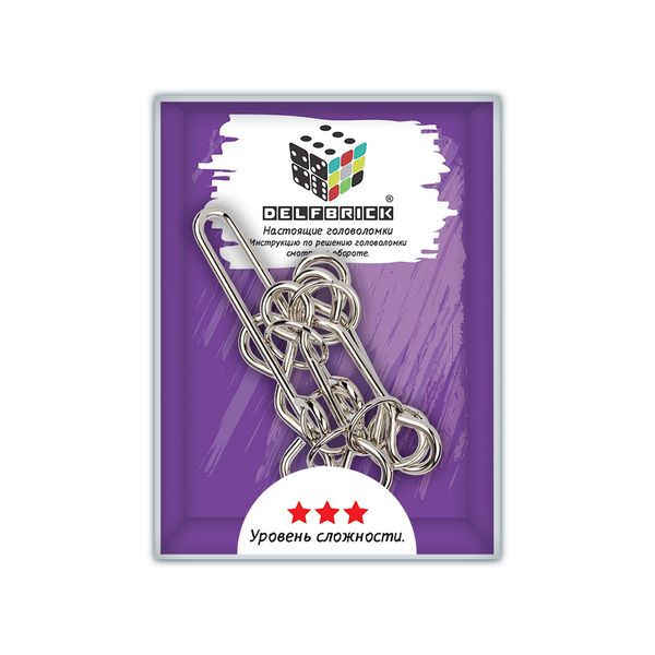 Головоломка металлическая, 1 шт, Лестница 12 элементов, Delfbrick DLM-41
