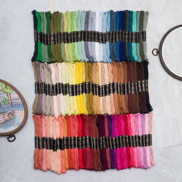 Набор хлопкового мулине №7, 100 цветов (100 шт по 8 метров), Bestex