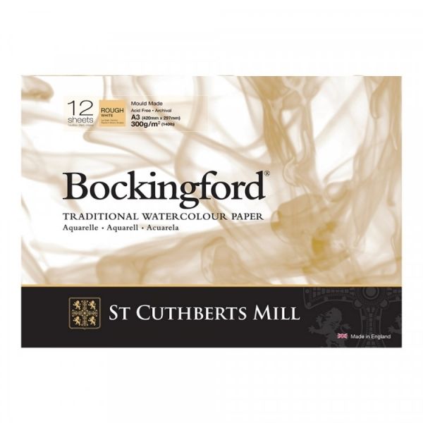 Альбом для акварели Bockingford Rough 300 г/м², A3 склейка с одной стороны 12 л, крупнозернистая, St. Cuthberts Mill T4743000101AF