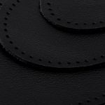 Набор заплаток пришивных из кожи, овал 4х5,5см, 6х8,2см, 8х10,9см, с перфорацией, 3 шт (01 черный), 9404