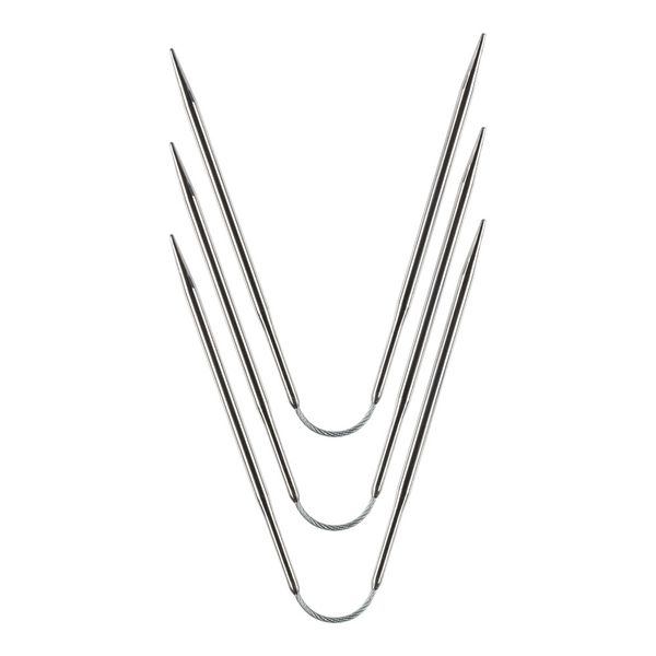 Спицы чулочные металл гибкие ⌀3.5 мм, 21 см, никель, Gamma KNF-3