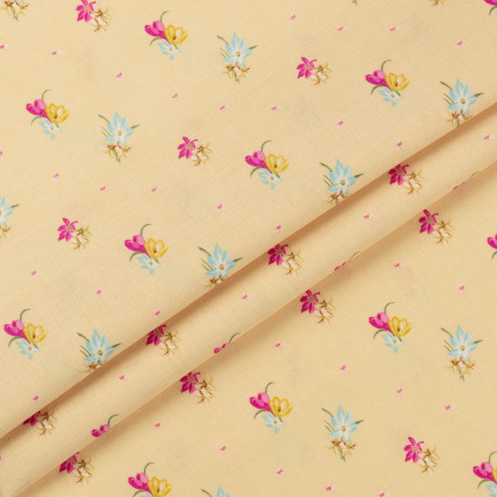 Ткань для пэчворка Peppy Весенний этюд, отрез 50х55 см, 146 г/м², ВЭ-16 желтый, Peppy