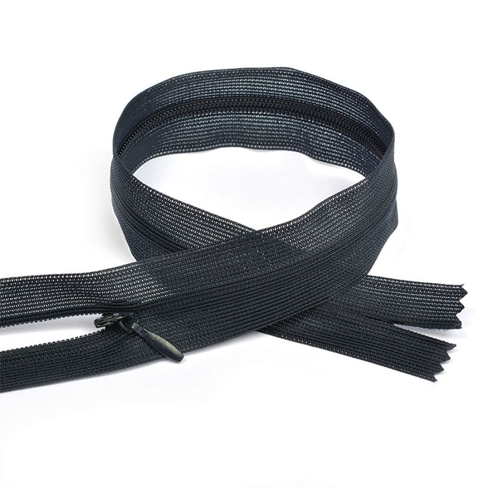 Молния потайная (скрытая) Т3 (3 мм) 1 зам., н/раз., 20 см, цв.S071 т.синий уп.50 шт Молния потайная (скрытая) Т3 (3 мм) 1 зам., н/раз., 20 см, цв.S071 т.синий уп.50 шт