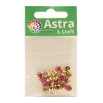 Хрустальные стразы в цапах круглые (золото) розовый 6х6 мм, 20 шт/упак. Astra&Craft, ЗЦ009НН66