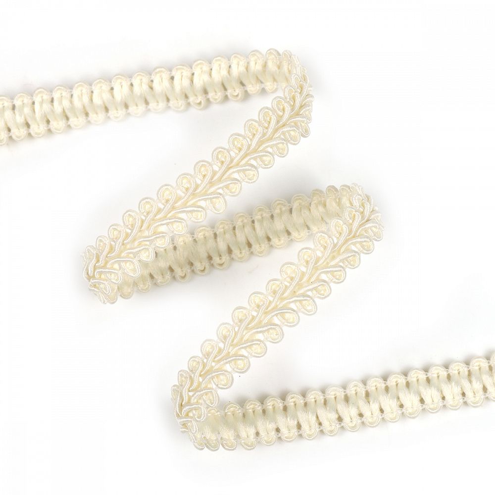 Тесьма отделочная Шанель 12 мм / 18.28 метра, плетеная, 0384-0016, цв.F102 молочный