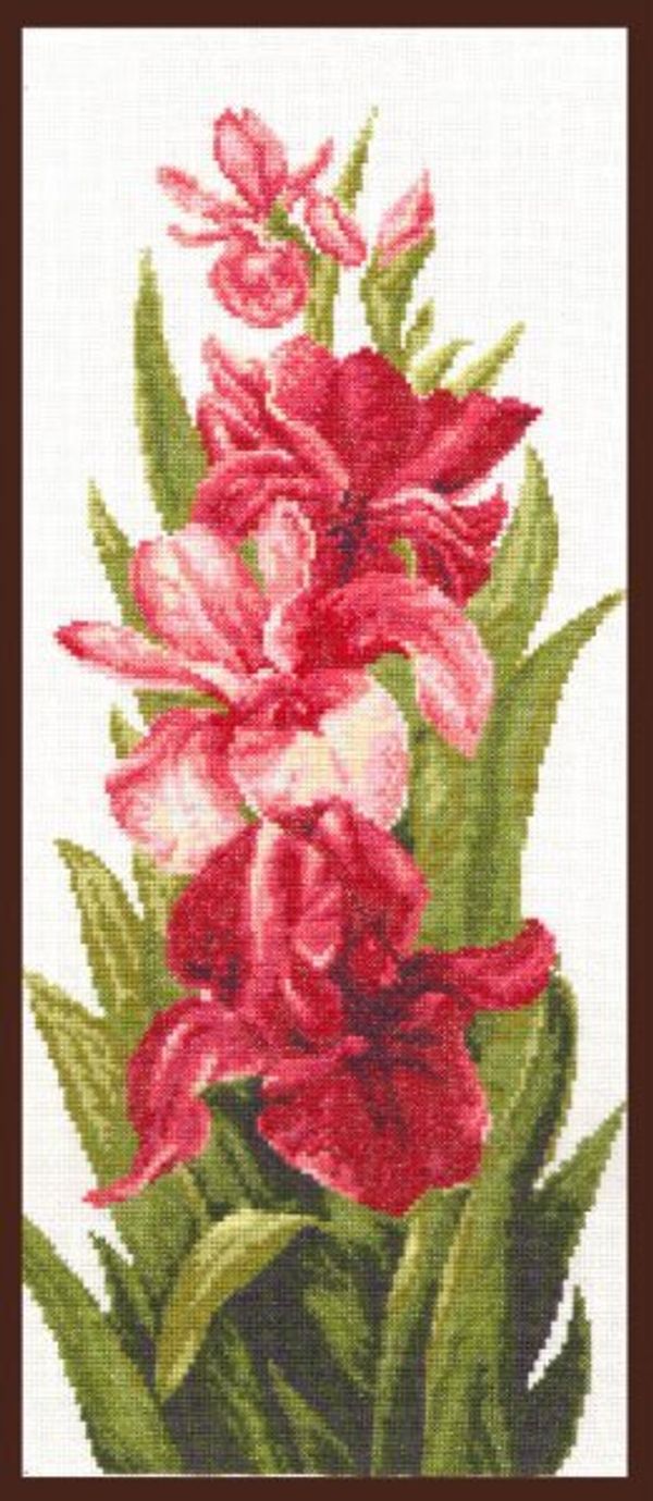 Набор для вышивания нитками Палитра, Нежный шелк лепестков 19х45 см