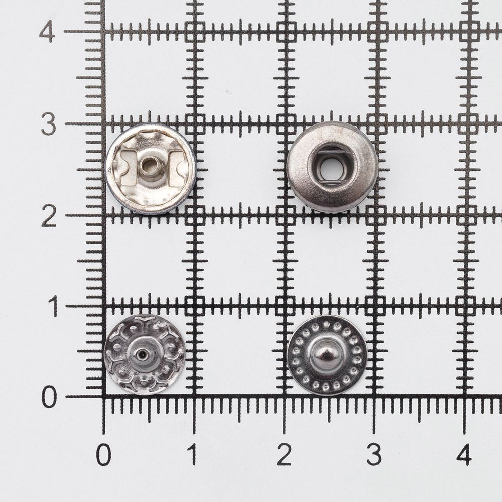Кнопка Альфа (S-образная) ⌀10.0 мм, ≈144 шт, МЕТАЛЛ, эмаль, 569 т.синий глянцевый + отв.части чер.никель, ВТ-2, NEW STAR
