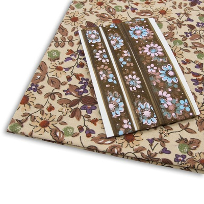 Ткань для рукоделия в наборе х/б с лентой 48х50см+1м+1м (25723/25320 коричневый) 29490