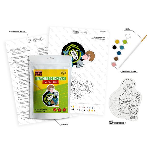 Картина по номерам Фрея CMF-PNBM-011, (на магните) Петя и Волк. Бульк!, 15х10 см