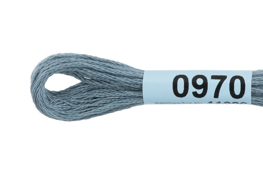 Мулине Gamma 100% хлопок, цв.0970 серый, 24 мотка по 8 метров