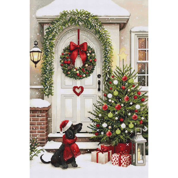 Набор для вышивания нитками Luca-S BU5099, В ожидании Рождества 32х48см