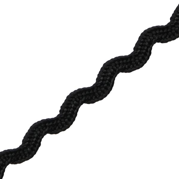 Тесьма вьюнчик, 3 мм, 30 метров (черный), 30 метров