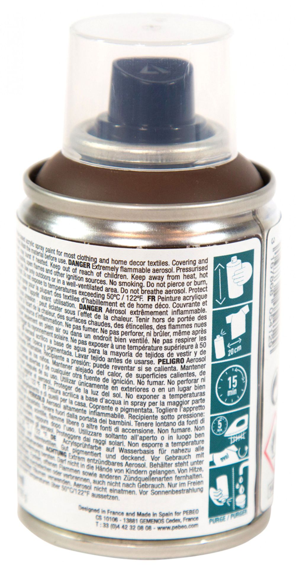 Краска для текстиля аэрозольная 7А Spray 100 мл, коричневый 805412, Pebeo