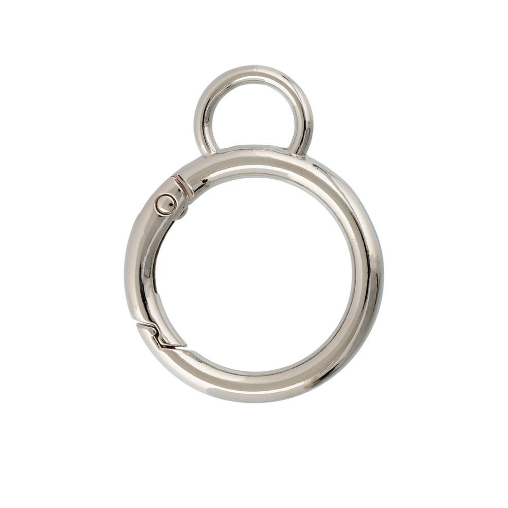 Карабин металл кольцо ⌀25.0 мм (44х35 мм), 10 шт, 04 никель, Gamma GHA-225