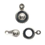 Замок для бус кнопка, 5 шт в упак, Астра, Никель