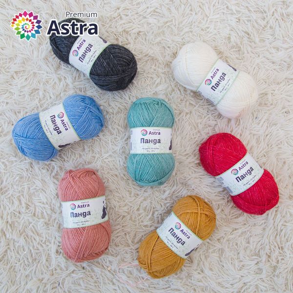Пряжа Astra Premium (Астра Премиум) Панда (Panda) / уп.2 мот. по 100 г, 240 м, 151 красный