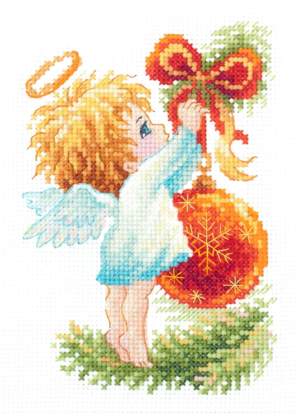 Набор для вышивания нитками Чудесная игла, Ангел Рождества, 10х15 см