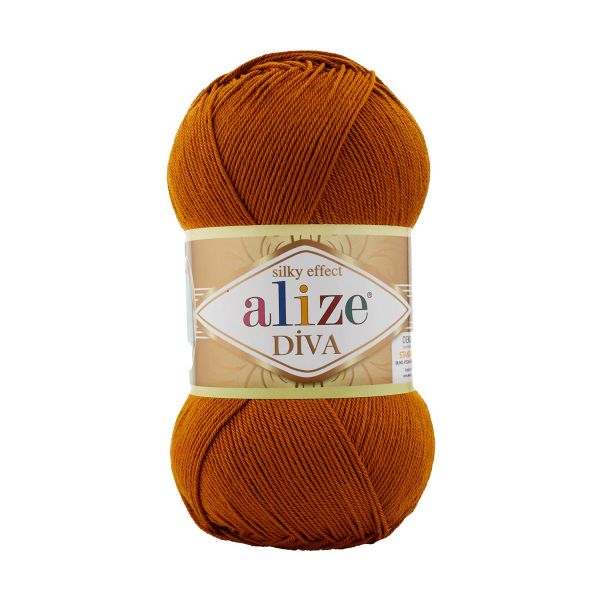 Пряжа Alize (Ализе) Diva / уп.5 мот. по 100 г, 350м, 234 табачный А