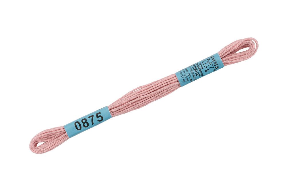 Мулине Gamma 100% хлопок, цв.0875 бл.серо-розовый, 24 мотка по 8 метров