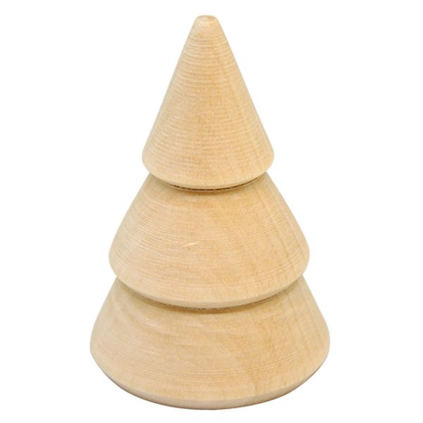 Деревянная заготовка Ёлка-сюрприз 3 в 1(елка, матрешка, снеговик), h11х5,8см, уп.1 шт