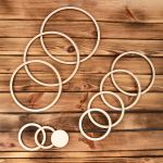 Заготовка из фанеры Кольца для макраме, ⌀25 см, 0.6 см, 9 шт, БА-70, Mr.Carving БА-70