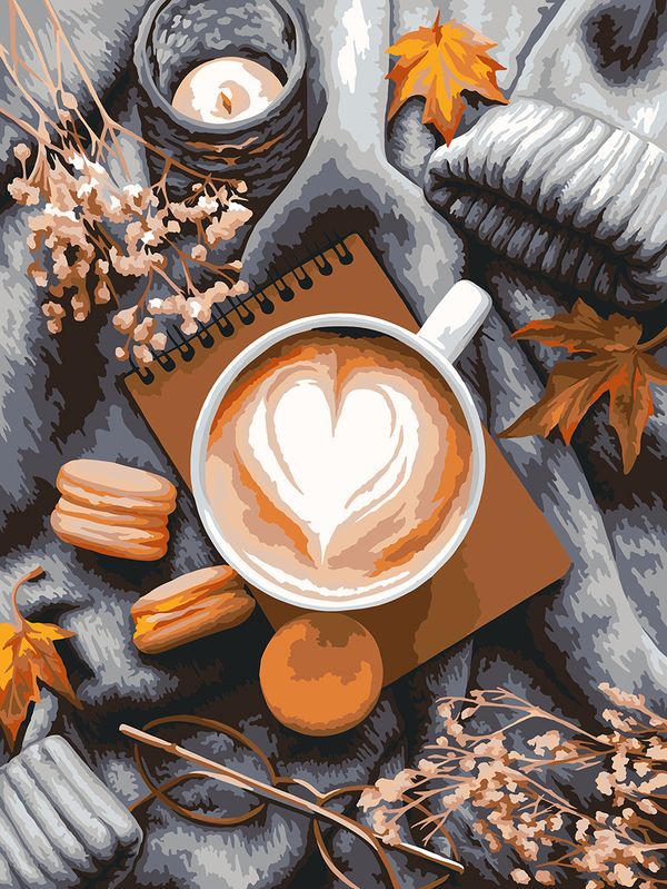 Картина по номерам Фрея, За чашкой какао, 40х30 см