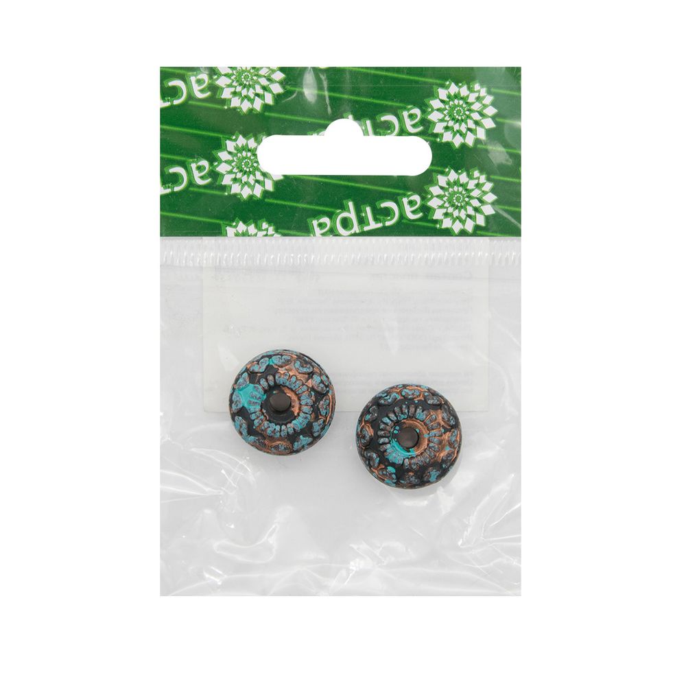 Бусины декоративные, 19х19х4 мм, упак., 2 шт, Астра /TOS/